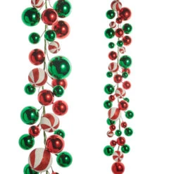 Raz 4' Red, Green, And Peppermint Ball Garland G4532778