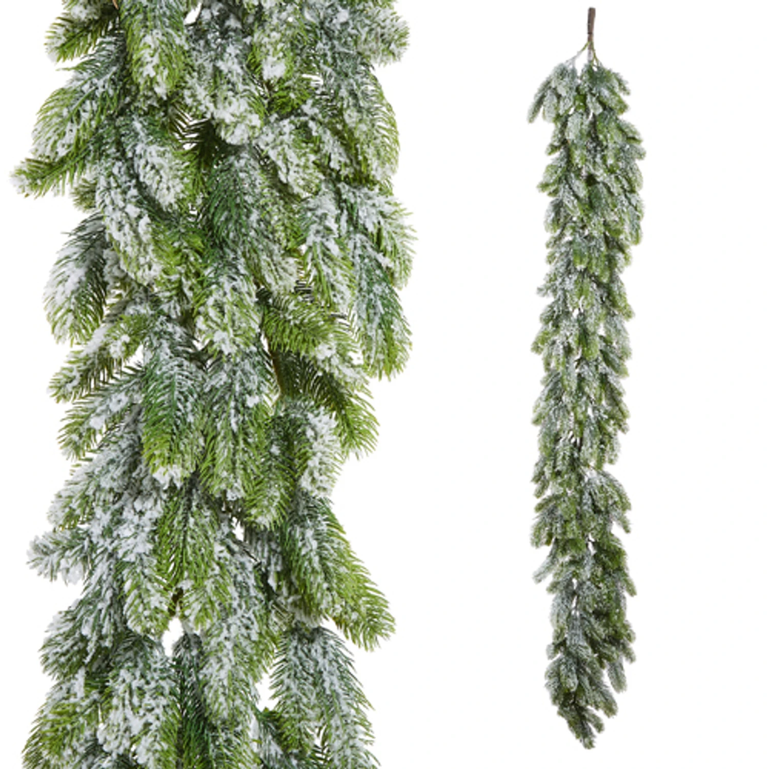 Raz 6' Iced And Flocked Pine Real Feel Christmas Garland G4542029 4 Raz 6' Iced And Flocked Pine Real Feel Christmas Garland G4542029 - Image 2
