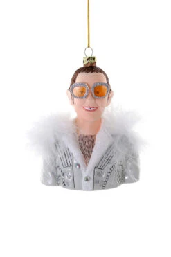 Cody Foster 5" Elton John Glass Christmas Ornament GO-8015