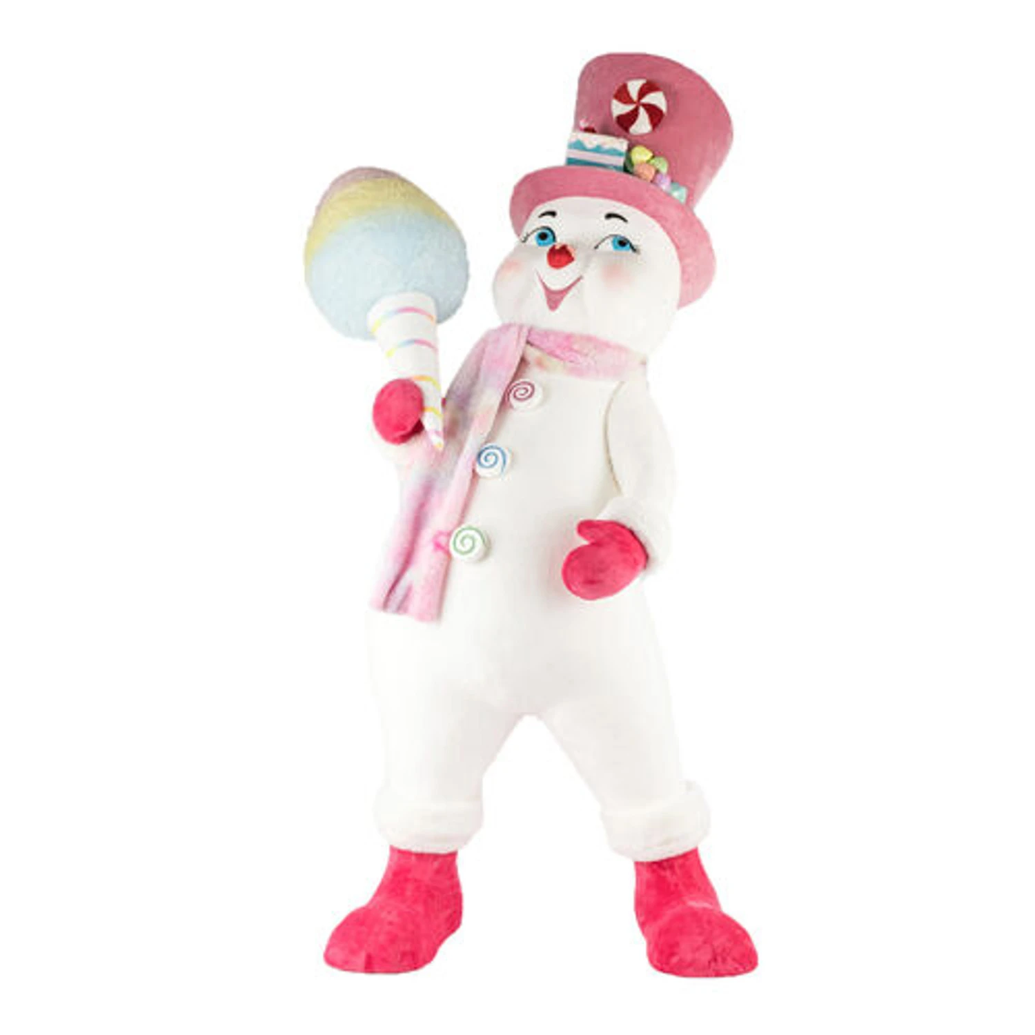 December Diamonds 44" Cotton Candy Snowman Christmas Figure 08-08787 3 December Diamonds 44" Cotton Candy Snowman Christmas Figure 08-08787