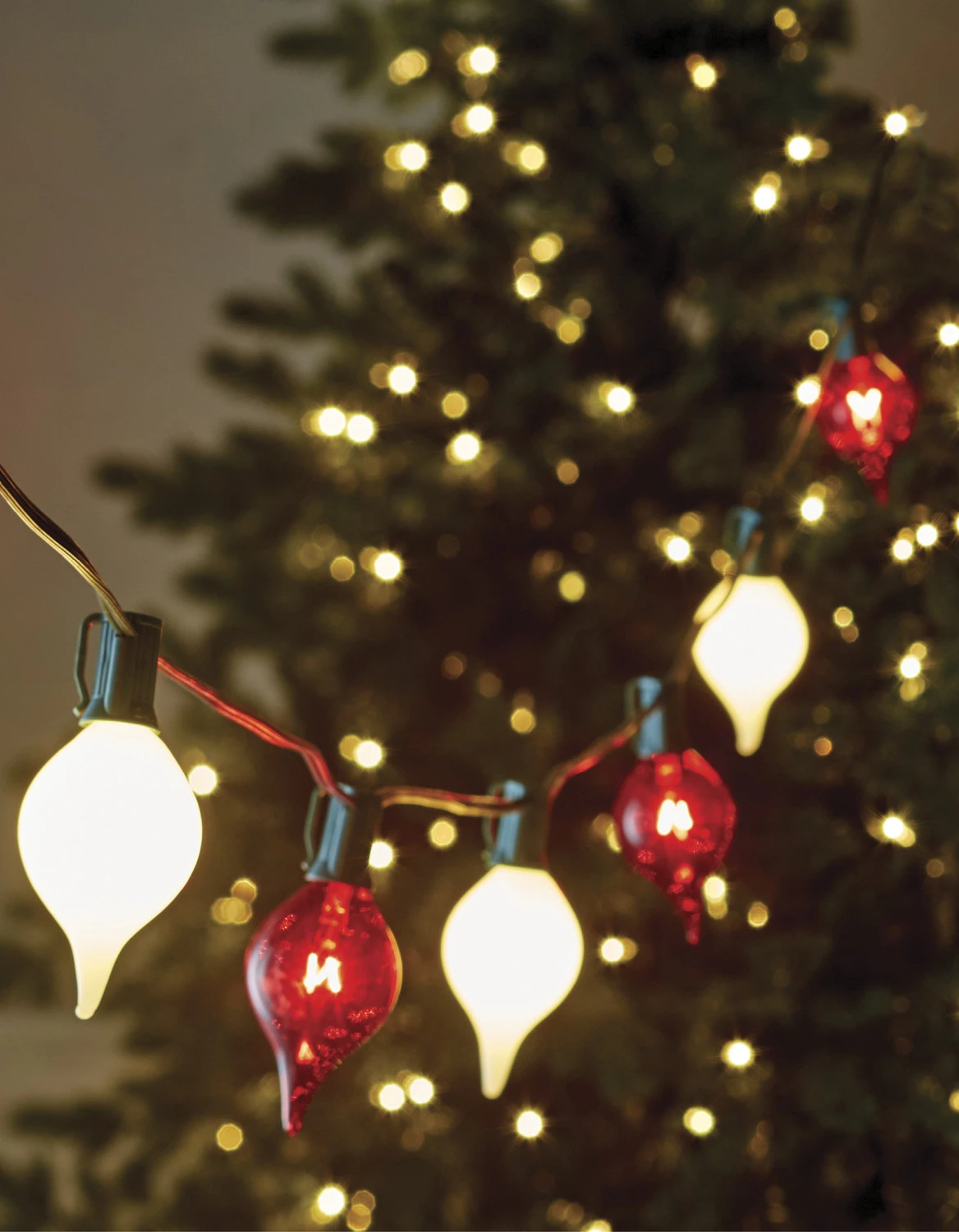 Raz 14' Connectable Shiny Kismet String Lights With Red And White Lights On A Green Wire L4237025 3 Raz 14' Connectable Shiny Kismet String Lights With Red And White Lights On A Green Wire L4237025