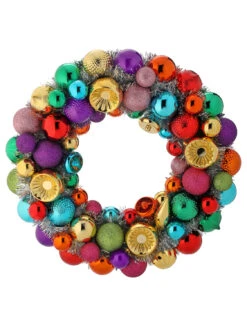 Regency 19.5" Tinsel Colorful Ball Ornament Christmas Wreath MTX73682