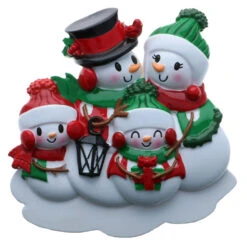 Snowman Family Of 4 Personalized Christmas Ornament OR2255-4 -The Christmas Shop OR2255 4 83477.1654016852