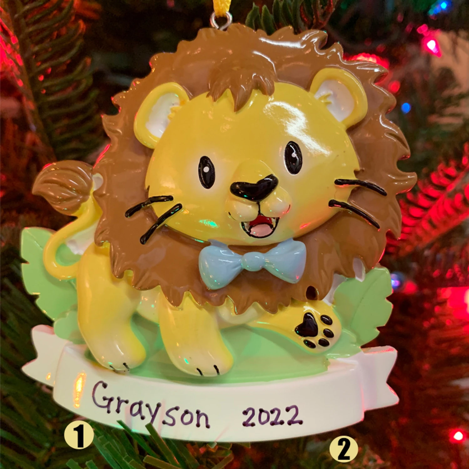 Boy Lion Cub Personalized Christmas Ornament OR2362-M 3 Boy Lion Cub Personalized Christmas Ornament OR2362-M