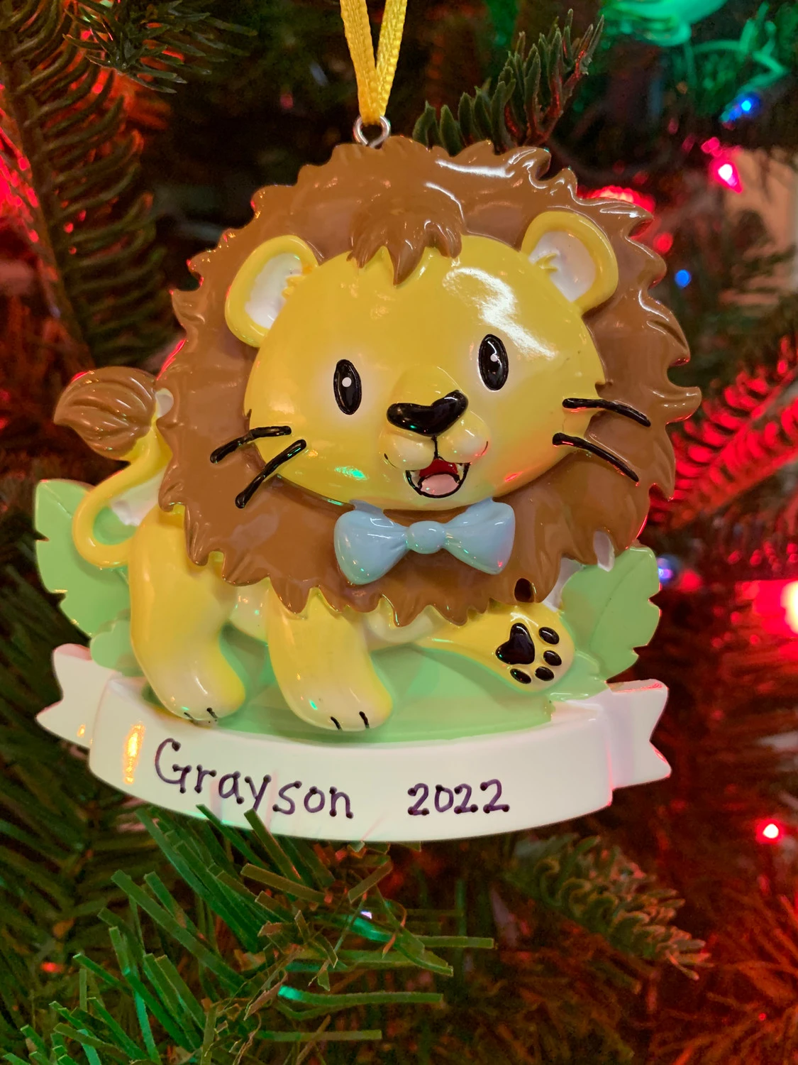 Boy Lion Cub Personalized Christmas Ornament OR2362-M 4 Boy Lion Cub Personalized Christmas Ornament OR2362-M - Image 2