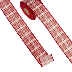 Raz 2.5" Pink And Red Plaid Wired Christmas Ribbon R4371767 5 Raz 2.5" Pink And Red Plaid Wired Christmas Ribbon R4371767 -The Christmas Shop R4371767 96196.1688071572