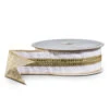 Raz 2.5" Gold And White Velvet Jeweled Wired Christmas Ribbon R4527747 -The Christmas Shop R4527747 49735.1752005244