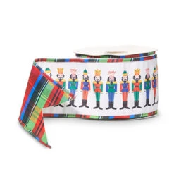 Raz 4" Nutcracker Plaid Wired Christmas Ribbon R4527805 -The Christmas Shop R4527805 44458.1752086636