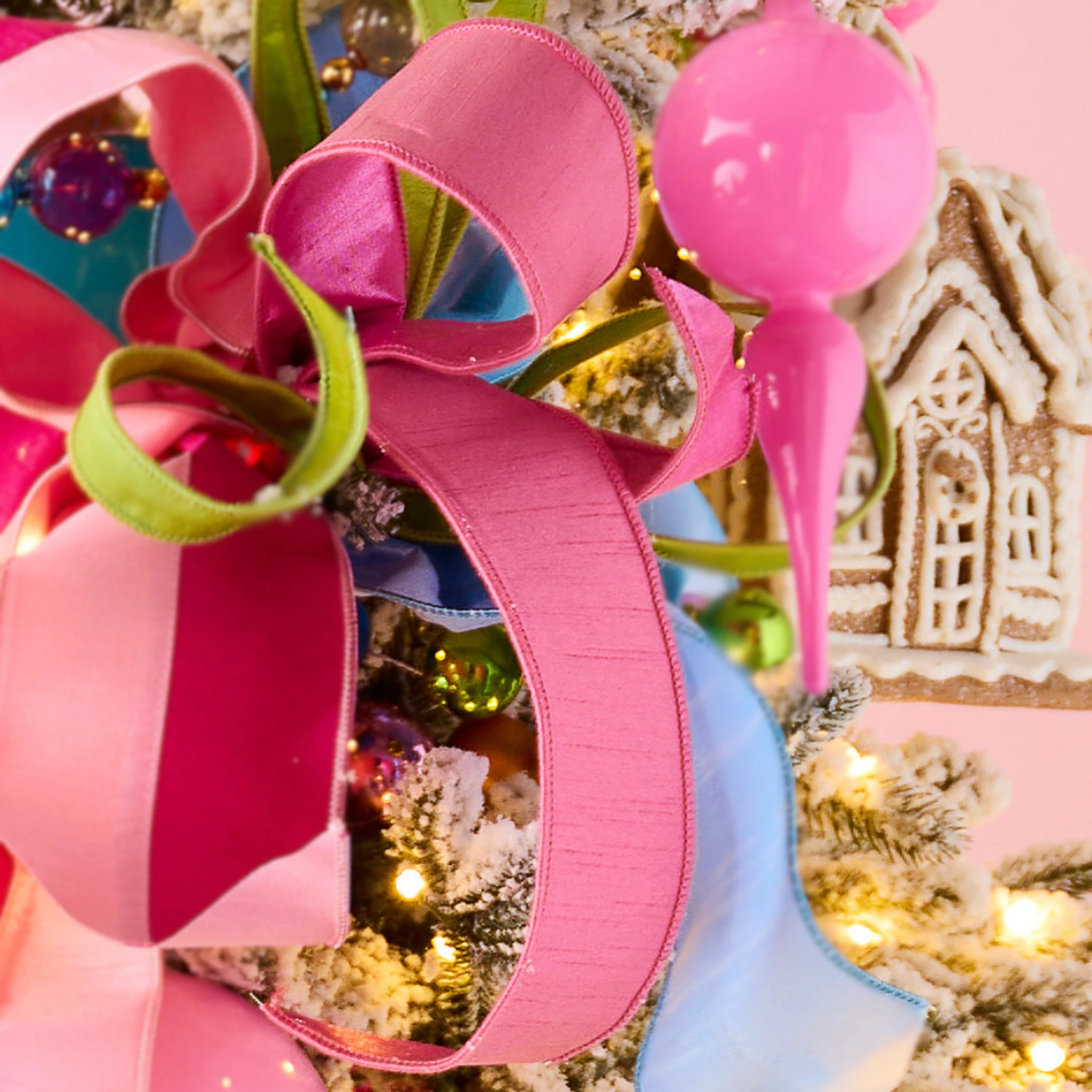 Raz 2.5" Pink Wired Christmas Ribbon R4527839 3 Raz 2.5" Pink Wired Christmas Ribbon R4527839