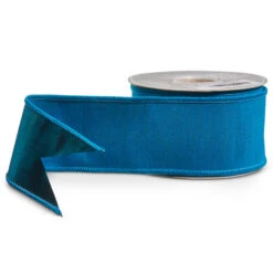 Raz 2.5" Blue Wired Christmas Ribbon R4527841