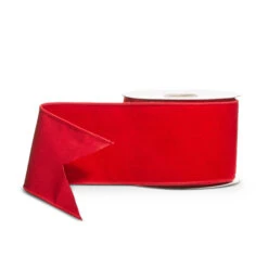 Raz 4" Red Velvet Wired Christmas Ribbon R4527866