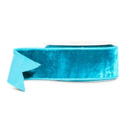 Raz 2.5" Teal Velvet Wired Christmas Ribbon R4527868