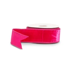 Raz 2.5" Fuchsia Pink Velvet Wired Christmas Ribbon R4527870