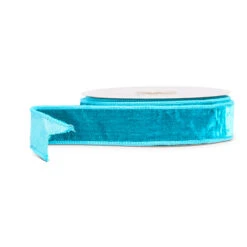 Raz 1.5" Teal Velvet Wired Christmas Ribbon R4527873