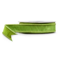 Raz 1" Lime Green Wired Velvet Christmas Ribbon R4527899