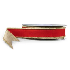 Raz 1" Red And Gold Wired Christmas Ribbon R4552156 5 Raz 1" Red And Gold Wired Christmas Ribbon R4552156 -The Christmas Shop R4552156 15855.1752179985