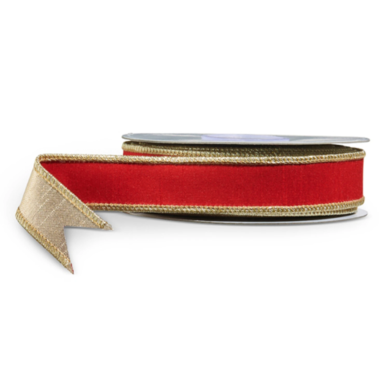 Raz 1" Red And Gold Wired Christmas Ribbon R4552156 4 Raz 1" Red And Gold Wired Christmas Ribbon R4552156 - Image 2