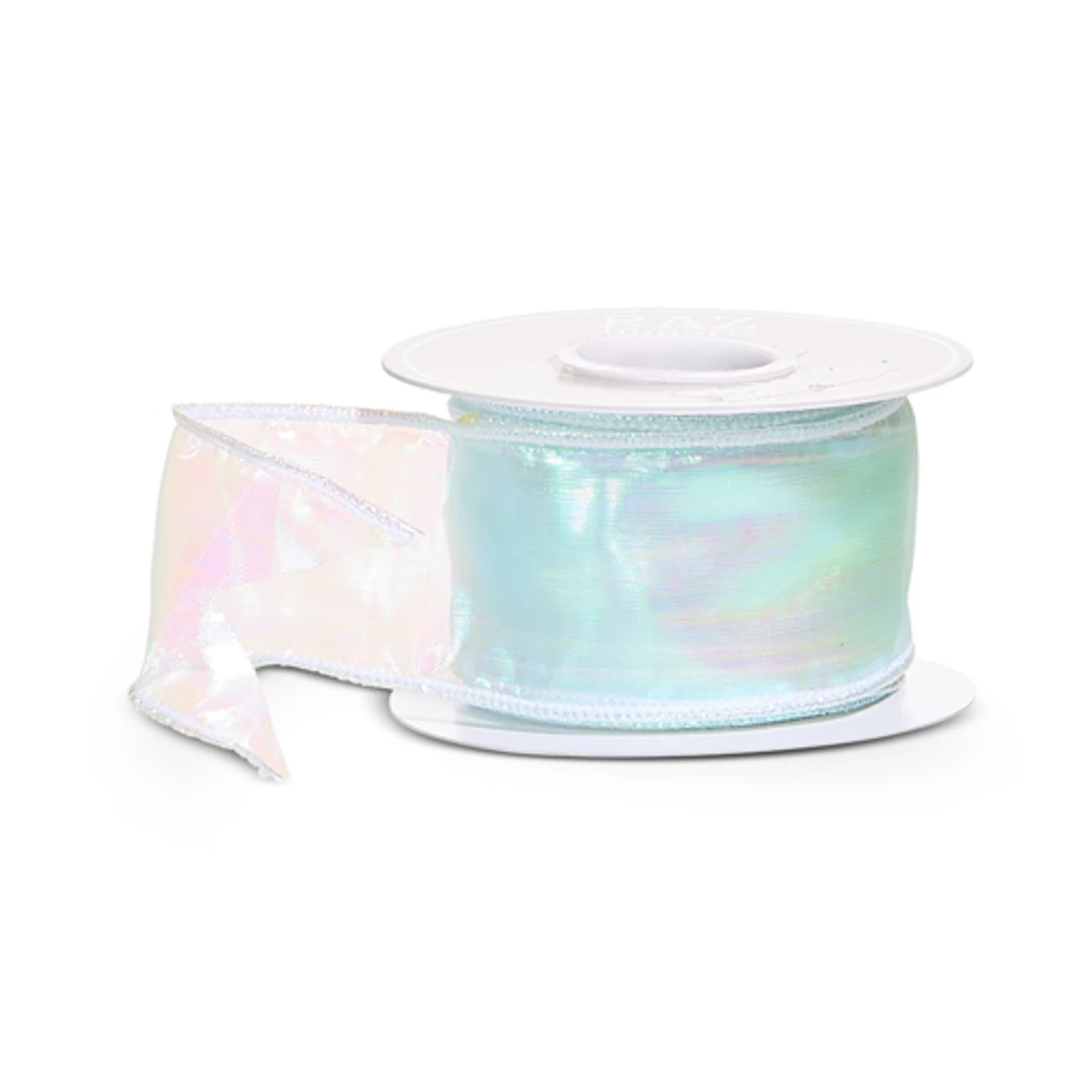 Raz 2" Iridescent White Wired Christmas Ribbon R4571868 3 Raz 2" Iridescent White Wired Christmas Ribbon R4571868