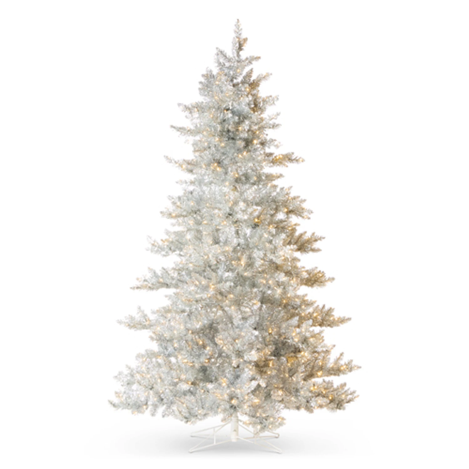 Raz 7.5' Silver Tinsel LED Lighted Christmas Tree T4509650 4 Raz 7.5' Silver Tinsel LED Lighted Christmas Tree T4509650 - Image 2