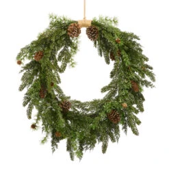 Raz 34" Oval Mixed Pine And Pinecone Real Feel Christmas Wreath W4511779
