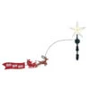 Kurt Adler 19.7" Lighted LED Star With Rotating Santa And Sleigh Christmas Tree Topper AD3001