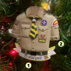 3.5" Boy Scout Shirt Personalized Christmas Ornament BS2202B
