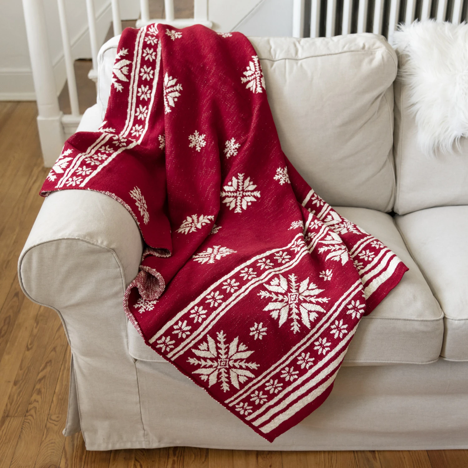 Primitives By Kathy 60" Red And White Nordic Christmas Throw Blanket 37387 3 Primitives By Kathy 60" Red And White Nordic Christmas Throw Blanket 37387