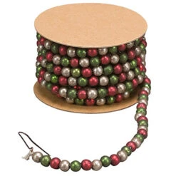 Primitives By Kathy 6' Mini Green And Red Beaded Christmas Tree Garland 21843