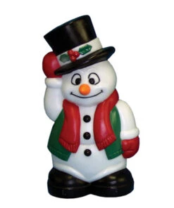 18" Blow Mold Snowman Lighted Christmas Decoration C3582
