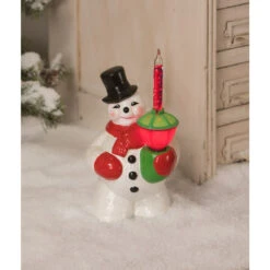 The Christmas Shop 34 Bethany Lowe Christmas Snowman Figure With Bubble Light LG9866