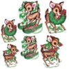 Beistle Vintage Set Of 6 Reindeer Cut Out Paper Christmas Decorations 20054