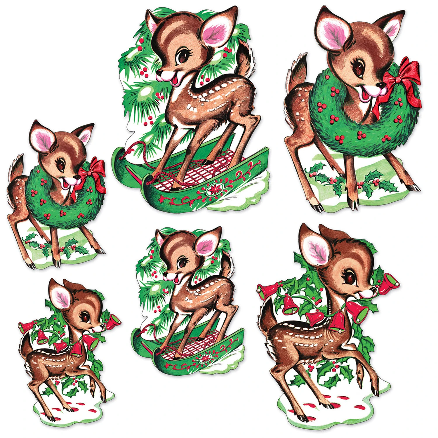 Beistle Vintage Set Of 6 Reindeer Cut Out Paper Christmas Decorations 20054 3 Beistle Vintage Set Of 6 Reindeer Cut Out Paper Christmas Decorations 20054
