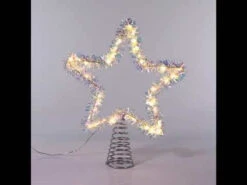 12.2" LED Lighted Warm White Silver Tinsel Star Christmas Tree Topper AD1022WW -The Christmas Shop apimhewlu 45772.1646091915
