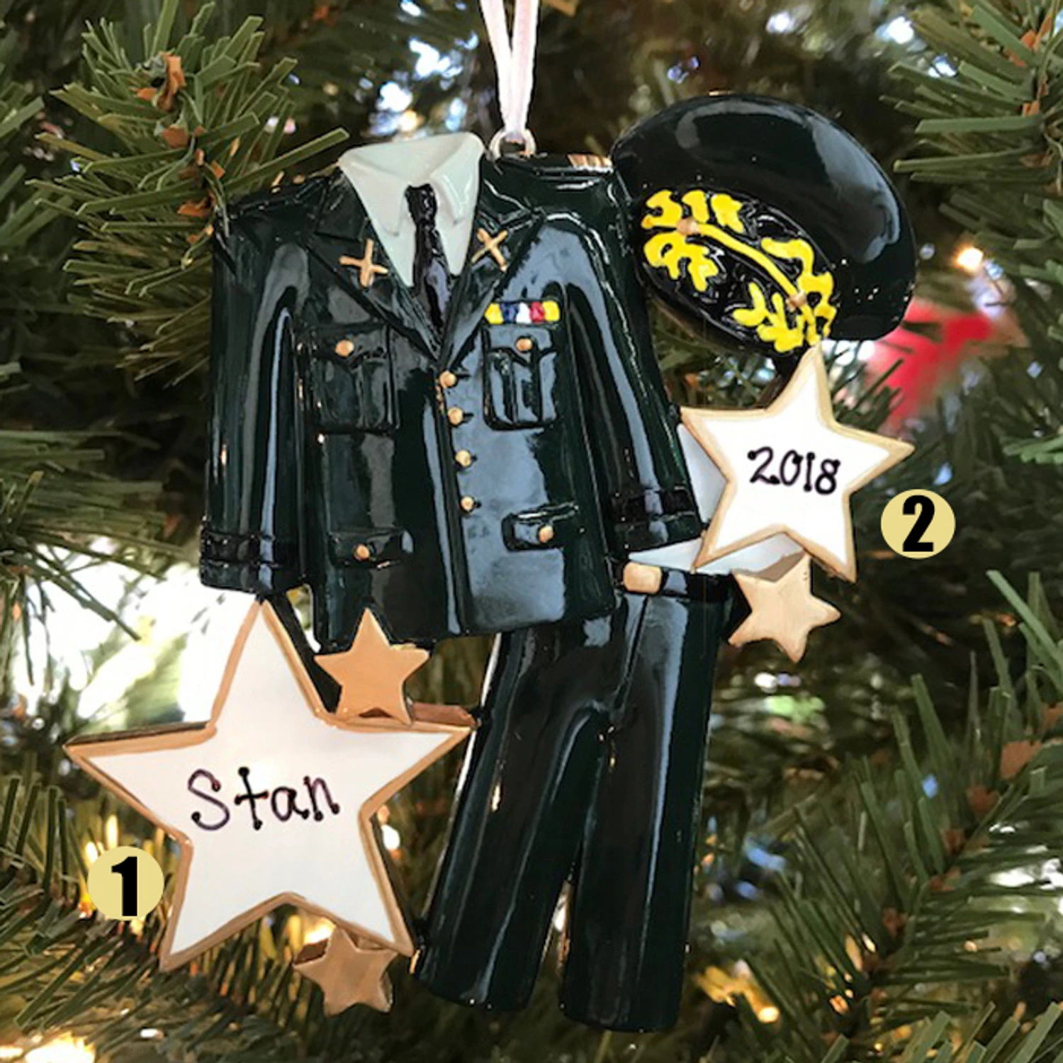 Armed Services Army Uniform Personalized Christmas Ornament 4 Armed Services Army Uniform Personalized Christmas Ornament - Image 2