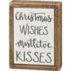 Primitives By Kathy 4" Christmas Wishes Mistletoe Kisses Box Sign 109407 -The Christmas Shop apitqcyh5 01183.1646091905