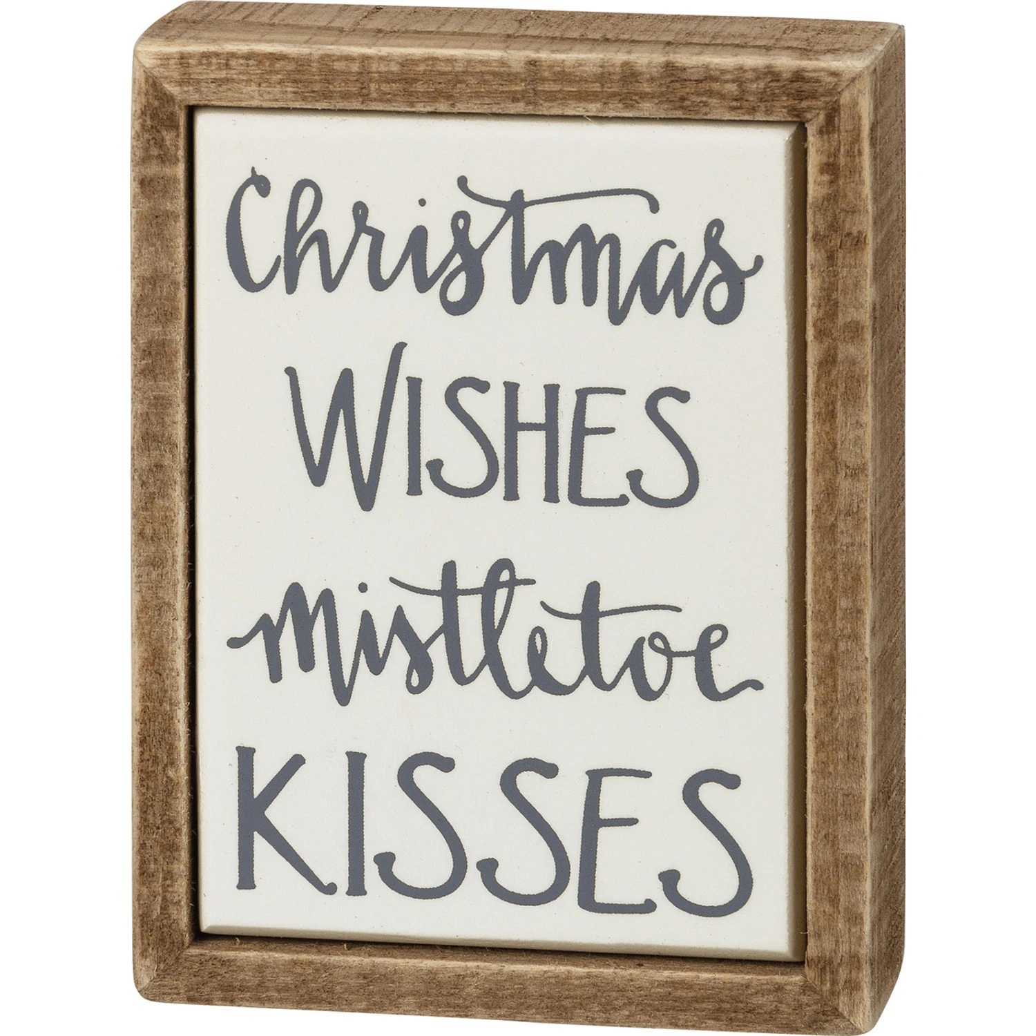 Primitives By Kathy 4" Christmas Wishes Mistletoe Kisses Box Sign 109407 3 Primitives By Kathy 4" Christmas Wishes Mistletoe Kisses Box Sign 109407