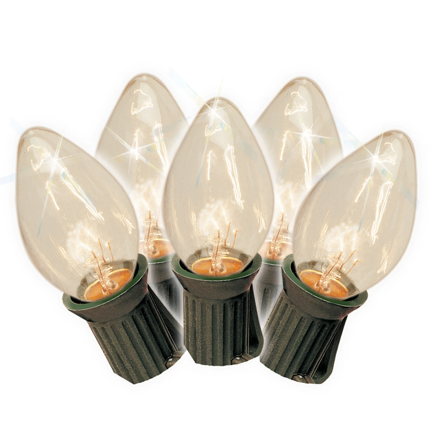 Brite Star 25 Vintage Inspired Clear Ceramic C7 Christmas Lights 37-835-00 4 Brite Star 25 Vintage Inspired Clear Ceramic C7 Christmas Lights 37-835-00 - Image 2