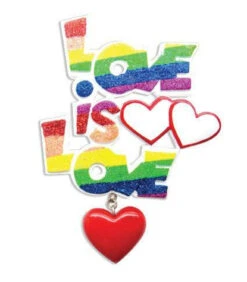 Pride "Love Is Love" Personalized Christmas Ornament OR1455 -The Christmas Shop apiwjkpmc 26712.1646091899