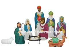 Blow Mold Life Size Christmas Nativity 10pc Set