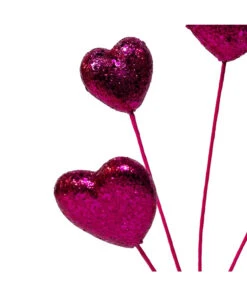 Kurt Adler 19" Pink Glitter Heart Christmas Tree Spray C9598 -The Christmas Shop c9598 01 88999.1746112966