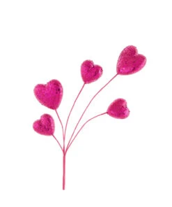 Kurt Adler 19" Pink Glitter Heart Christmas Tree Spray C9598 -The Christmas Shop c9598 06126.1746112969