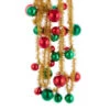 Kurt Adler 6' Gold Tinsel With Red & Green Ball Ornament Christmas Tree Garland D4356