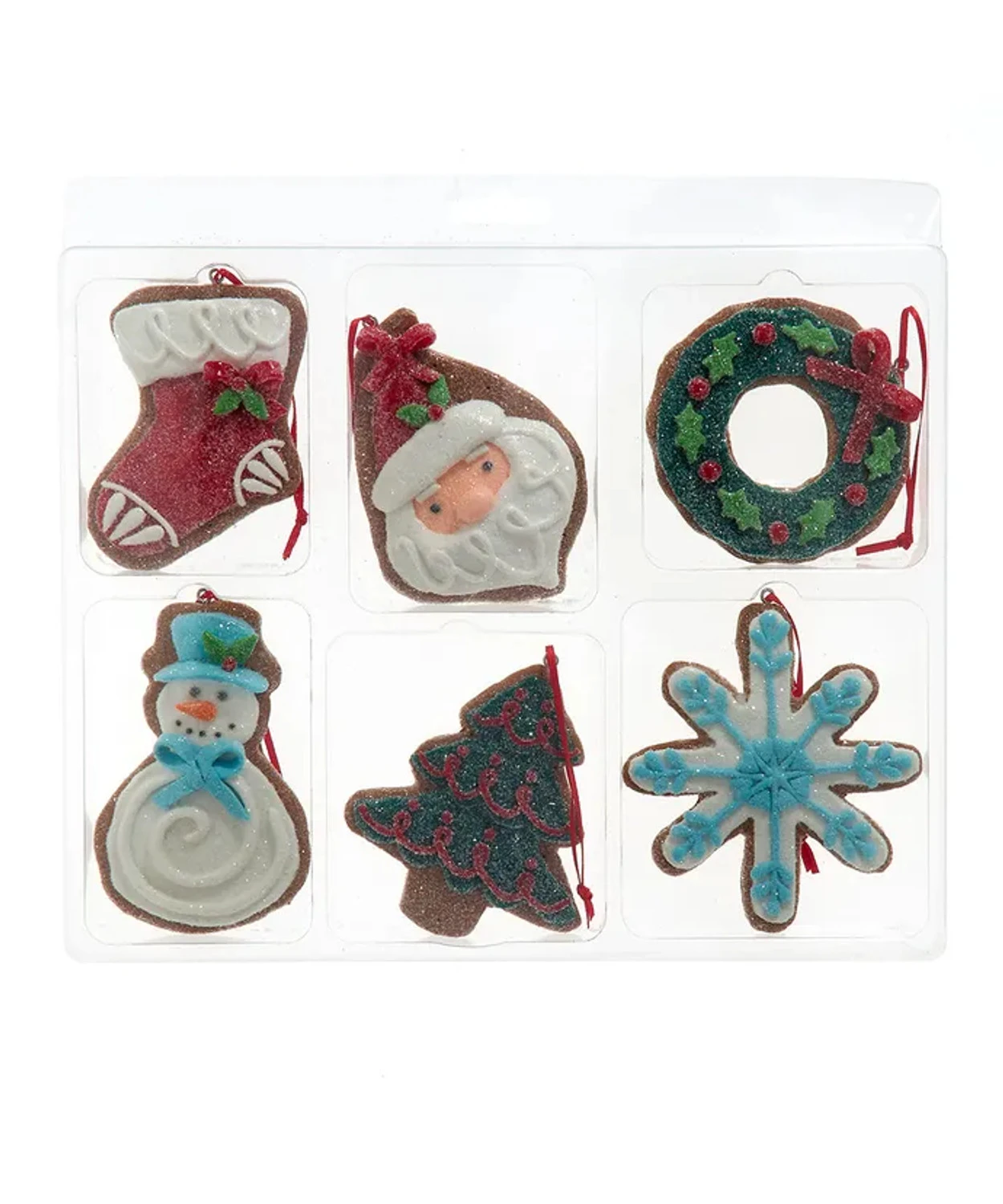 Kurt Adler 3.5" Set Of 6 Christmas Cookie Shape Ornaments D4533 3 Kurt Adler 3.5" Set Of 6 Christmas Cookie Shape Ornaments D4533