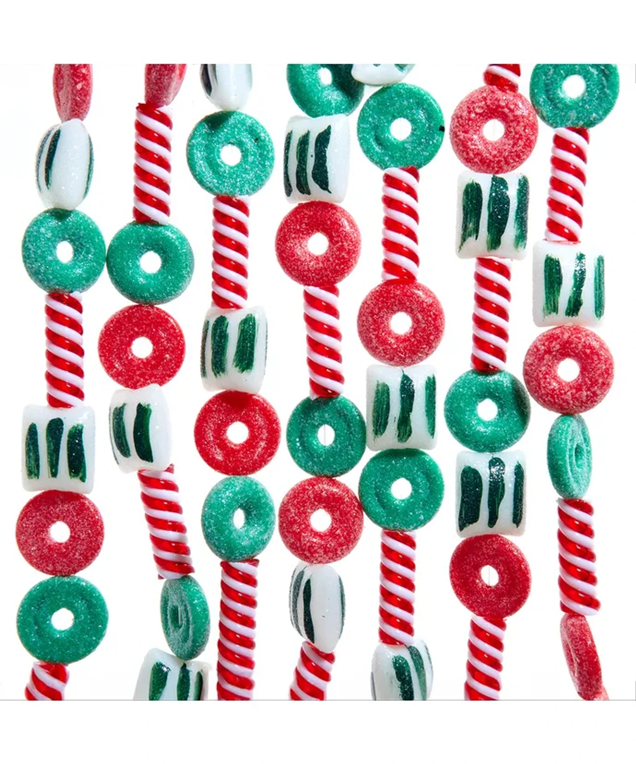 Kurt Adler 6' Red And Green Peppermint Candy Christmas Tree Garland D4574 3 Kurt Adler 6' Red And Green Peppermint Candy Christmas Tree Garland D4574