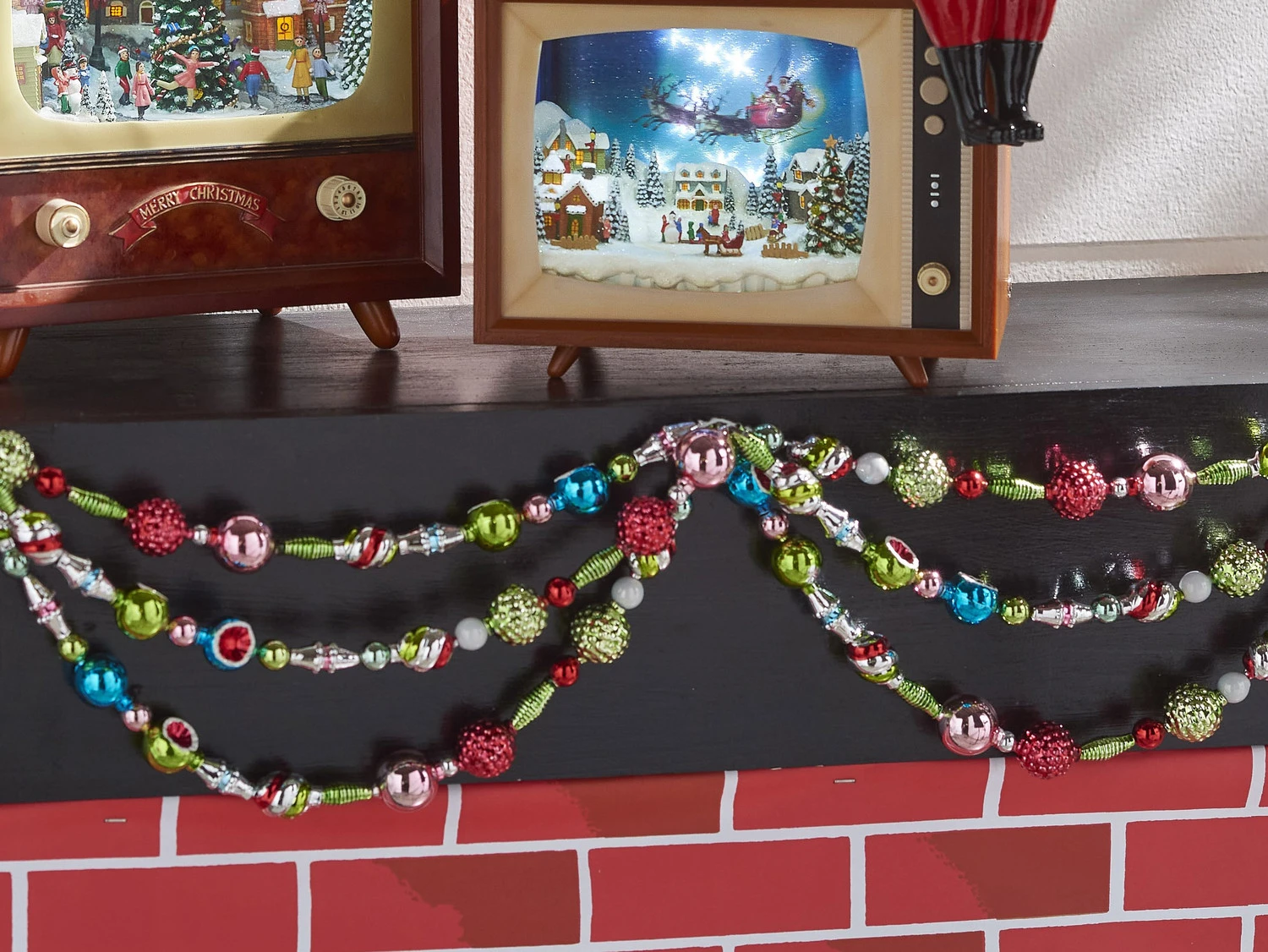 Raz 7' Vintage Glass Christmas Tree Garland G4320031 3 Raz 7' Vintage Glass Christmas Tree Garland G4320031