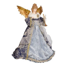 17" Indigo Blue Delft Angel Christmas Tree Topper J6099 -The Christmas Shop j6099 01 06554.1653408818