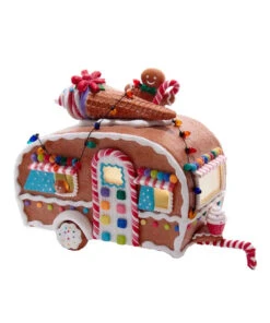 Kurt Adler 8.4" Battery Operated Light Up Gingerbread RV Food Truck Decoration JEL1102