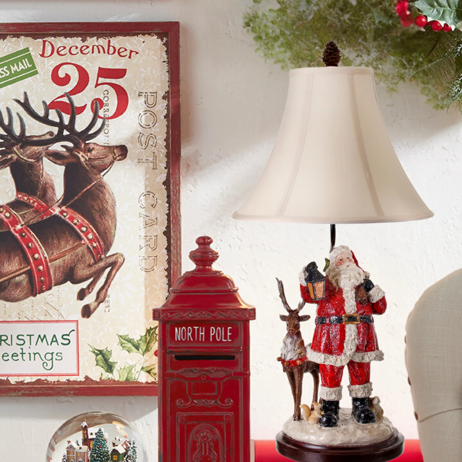 Regency 29" Santa With Forest Friends Christmas Lamp MTX60846 3 Regency 29" Santa With Forest Friends Christmas Lamp MTX60846