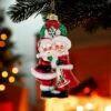 Kurt Adler 5" Noble Gems Mr And Mrs Santa Under The Mistletoe Glass Christmas Ornament NB1787 -The Christmas Shop nb1787 50 43498.1746475397
