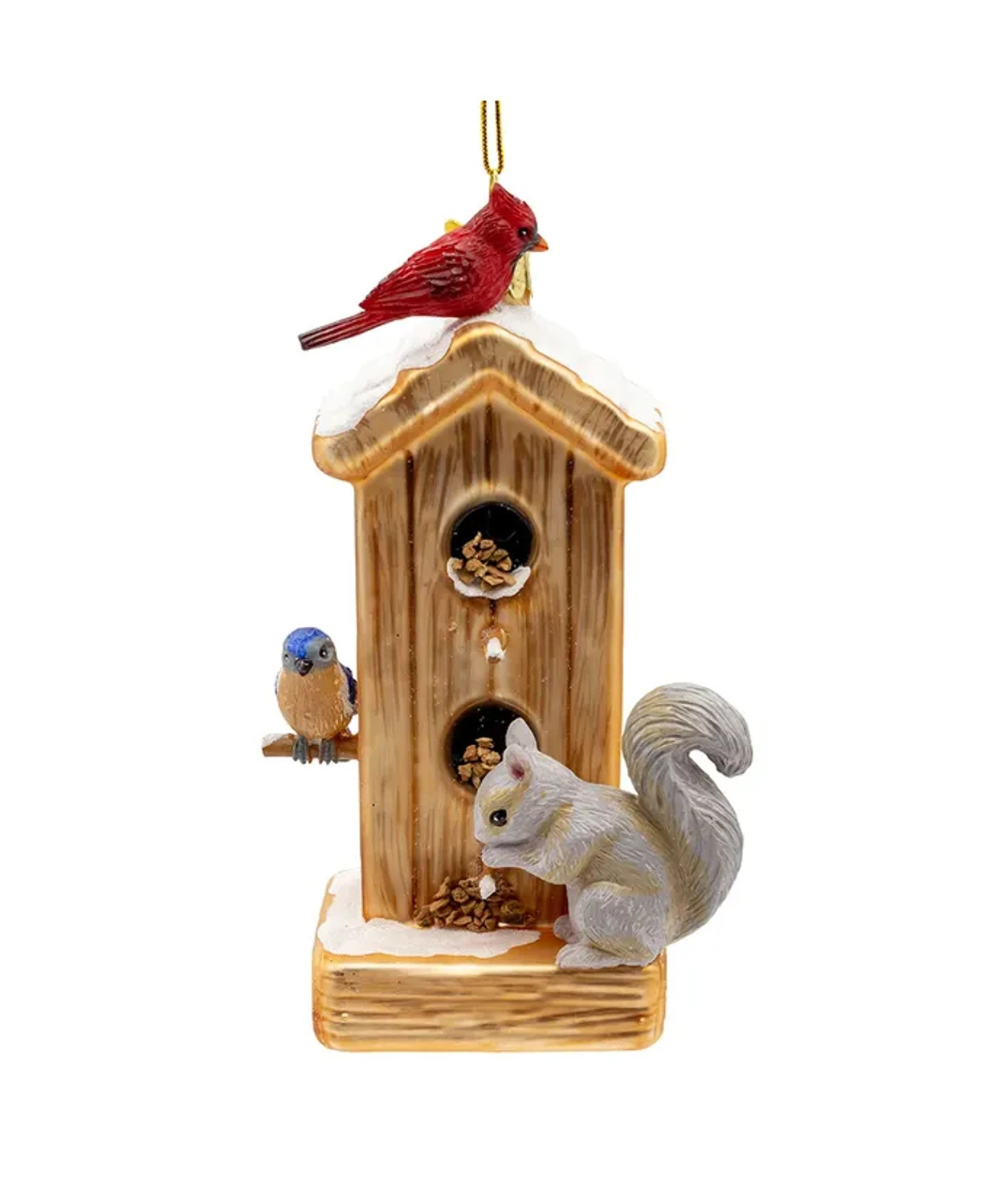 Kurt Adler 5" Noble Gems Bird Feeder Glass Christmas Ornament NBX0147 3 Kurt Adler 5" Noble Gems Bird Feeder Glass Christmas Ornament NBX0147